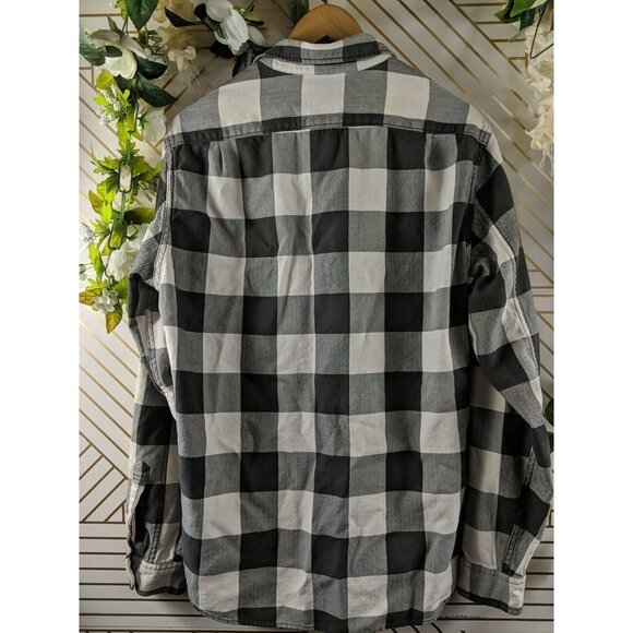 J. Crew Men's Slim Fit Button Up Linen Grey Gray Whitw Pattern Size Large READ - Picture 8 of 8